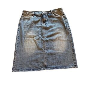 Inherit‎ Clothing Elliot Dark Wash Midi Skirt Regular 15/16 Back Slit Y2K Denim